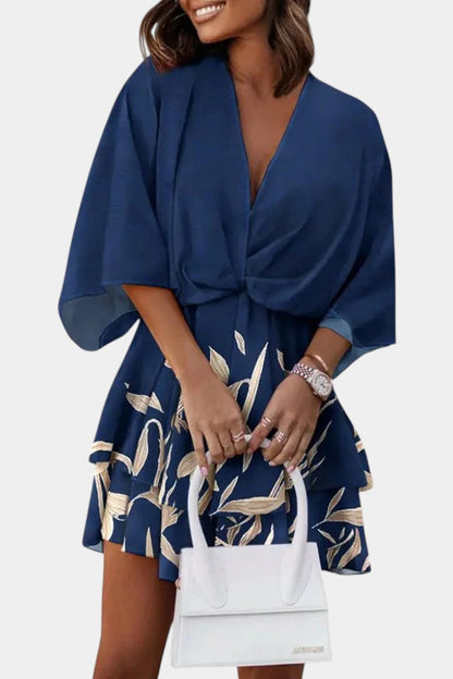 Eliza Mini Dress with Front Tie and Details