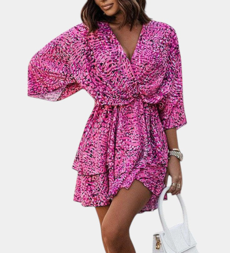 Eliza Mini Dress with Front Tie and Details