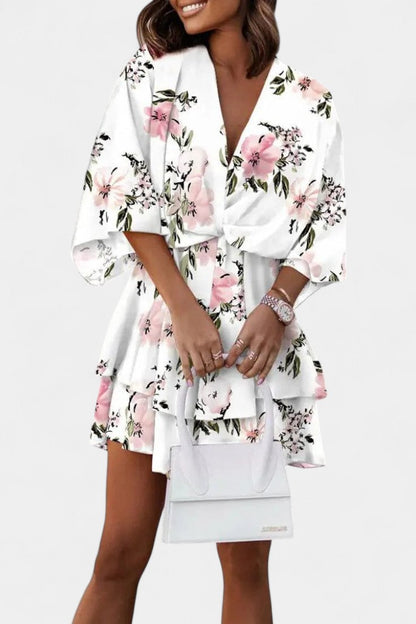 Eliza Mini Dress with Front Tie and Details