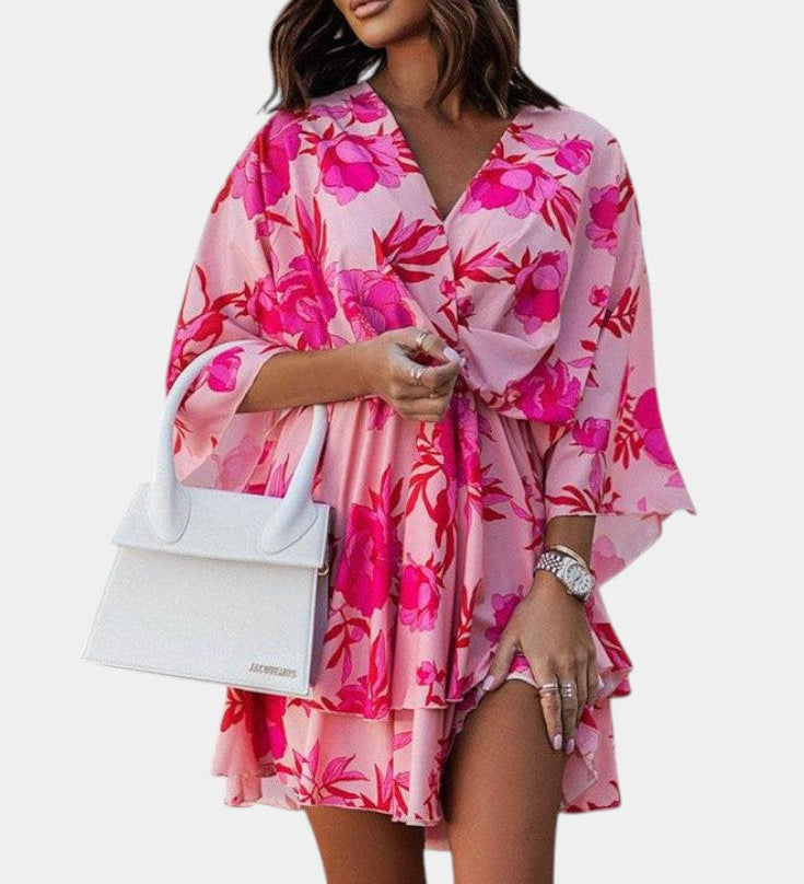 Eliza Mini Dress with Front Tie and Details