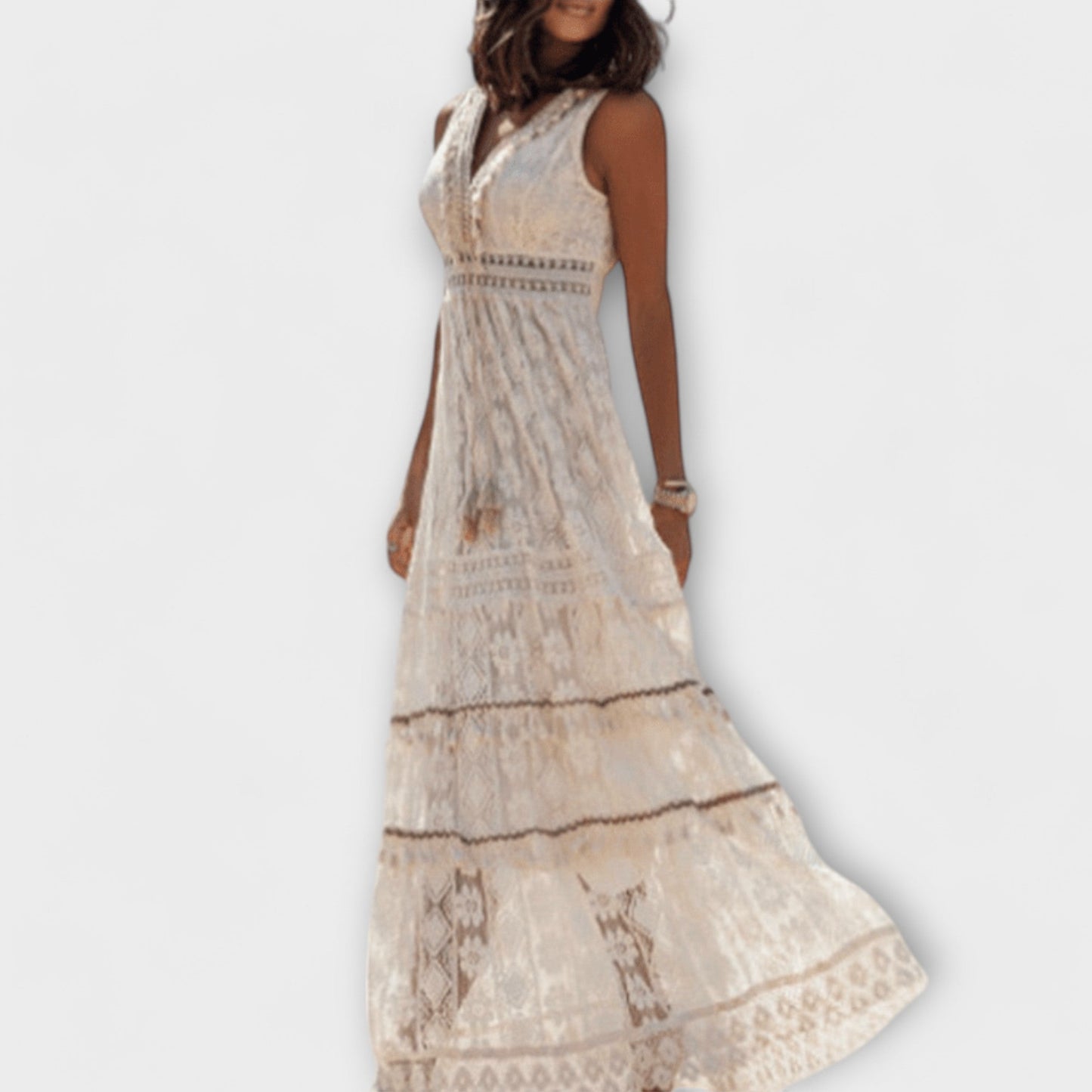 Boho Maxi Dress with Lace