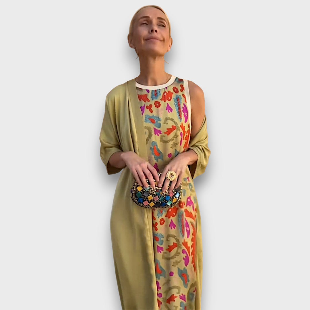 Alberia – Maxi Dress with Cardigan