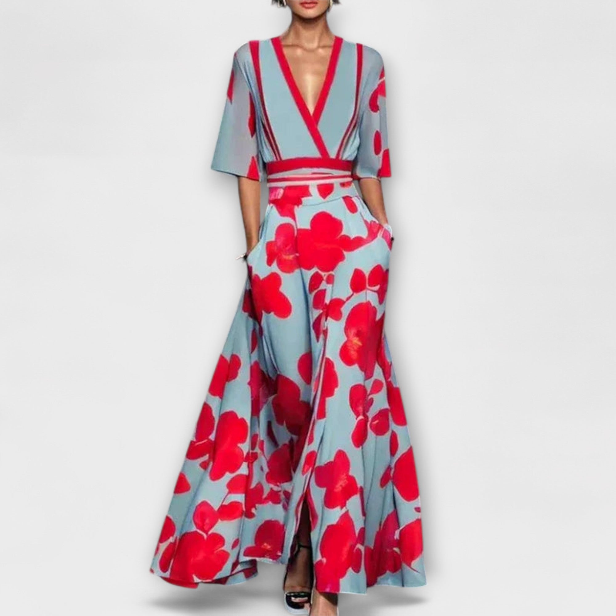 Elegant Women's Dress with Trendy Sleeves