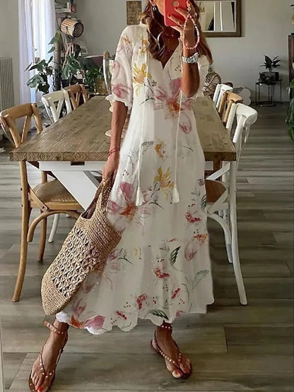 Ava - Elegant Boho Dress with Belly Coverage
