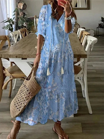 Ava - Elegant Boho Dress with Belly Coverage