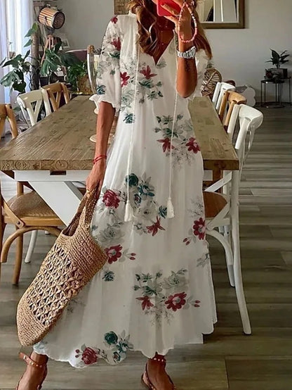 Ava - Elegant Boho Dress with Belly Coverage