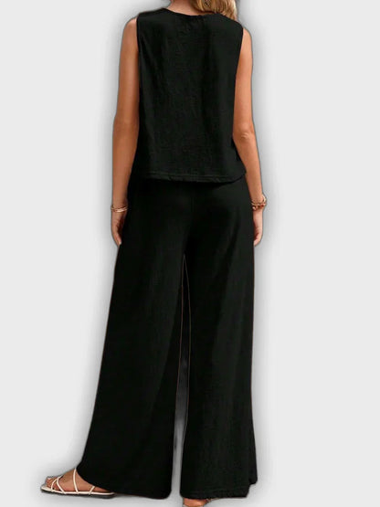 Two-Piece Comfortable Set for Women - Shirt and Pants for Summer